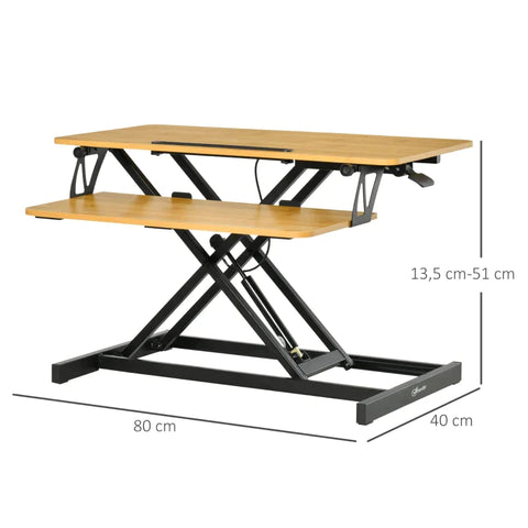 Rootz Sit-Stand Desk - Liftable Computer Stand - Desktop Stand - Height-adjustable Desk - 80 X 40 X 13.5-51 Cm
