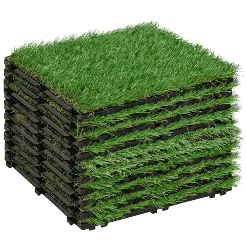 Rootz Artificial Grass Tiles - Grass Carpet - Grass Mat - Garden - Balcony - Outdoor - Indoor - Green - 30x30cm