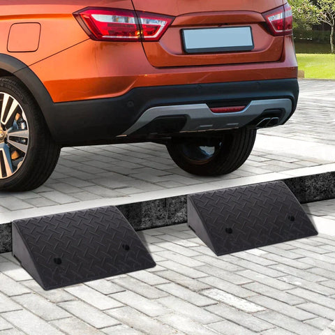 Rootz Curb Ramp - Ramp - 2 Piece Rubber Ramp - Threshold Ramp For Car - Black - L48 x W32 x H13 cm