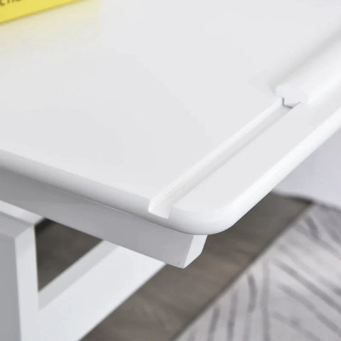 Rootz Study Desk - Computer Stand - Laptop Table - Height Adjustable - 5 Levels With Drawer - MDF - White - 109 x 55 x 63.6-89.2 cm