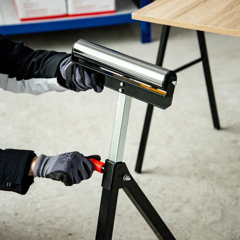 Rootz Roller Stand - Roller Support - Adjustable Roller Stand - Auxiliary Stand - Support Stand - Metal - Black - 44 X 50 X 68-110 cm