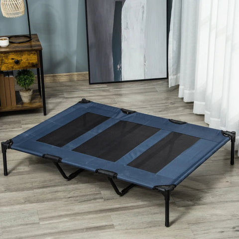 Rootz Dog Lounger - Hondenmand - Kattenmand - Dierenmand - Slaapplaats - Blauw/Zwart - 122cm x 92cm x 23cm