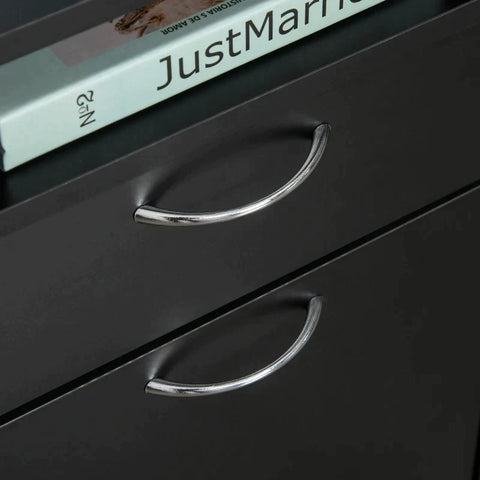 Rootz Archiefkast - Verrijdbare Container - Archiefkast - Kantoorcontainer - Kantoorkast - Opbergcontainer - Zwart - 40 x 35 x 60 cm