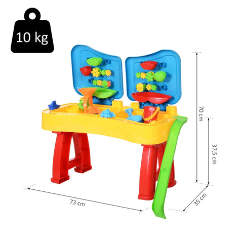 Rootz Kinderspeeltafel - Zandbaktafel - Zand- en waterspeeltafel - Strandspeelgoed - Zandspeelgoed - Accessoires - 73 x 35 x 70 cm