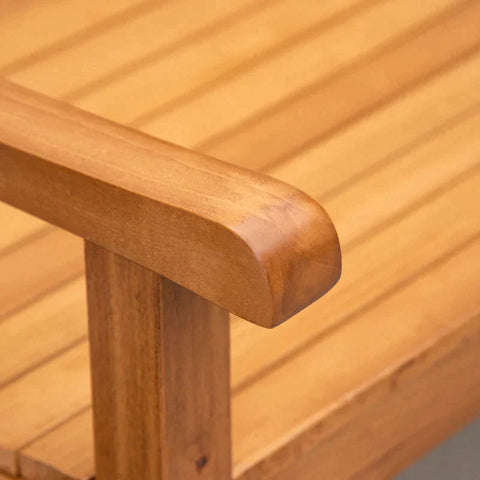 Rootz Garden Bench - Garden Bench For 2 People - Solid Wood - Natural - 123 x 61 x 89.5 cm