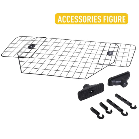 Rootz Dog Guard - Pet Car Barrier - Adjustable - Divider - Metal - Black - (89-122) x 41 cm