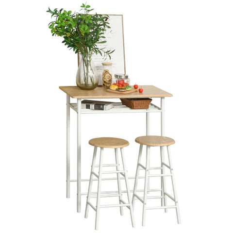 Rootz Chair Table Set - Bar Chair Table Set - Dining Kitchen Set - 3-piece Dining Kitchen Set - 80 cm x 50 cm x 90 cm