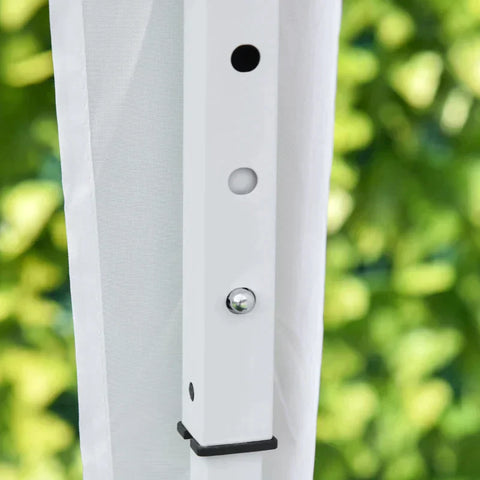 Rootz Pop-Up-Pavillon – Faltpavillon – 4 Seitenwände mit Fenstertür mit Reißverschluss – Festzelt-Gartenzelt – Tragetasche – Metall – Oxford – Weiß – 2 x 2 m