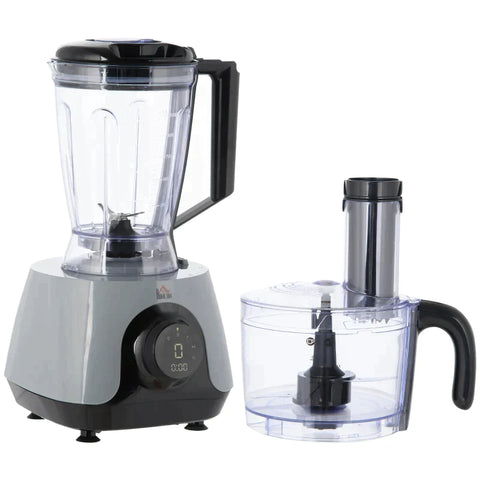 Rootz Food Processor - Mixing Bowl - Multi-chopper 7-in-1 Function Cutting - Chopping - Whisking - Chopping - Grinding - Mixing And Mixing 3 Speed Settings - Silver - 23.5L x 21W x 17.5H cm