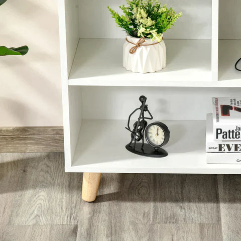 Rootz Bookcase - Modern Bookshelf - Bookcase with 6 Compartments - Home - Office - Living Room - White - 60 cm x 30 cm x 103.3 cm