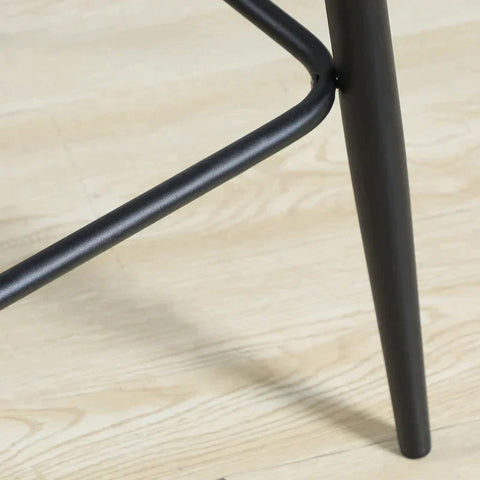 Rootz Set Van 2 Barkrukken Met Voetsteun - Retro Design - Fluweelachtige Polyester Stof - Grijs - 42 cm x 47 cm x 105 cm