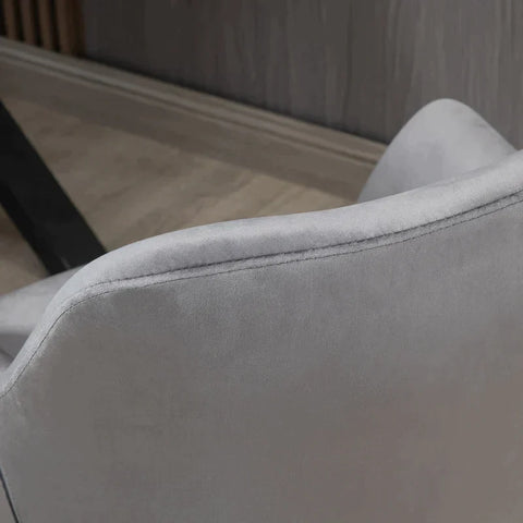 Rootz Sessel – Im Retro-Design – Samtoptik – Lesesessel – Grau – 59,5 cm x 59,5 cm x 78,5 cm