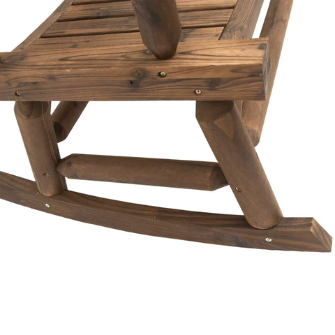 Rootz Rocking Chair - Rocking Bench - Garden Chair - 2-seat - Solid Wood - Dark Brown - L112 x B67 x H93 cm