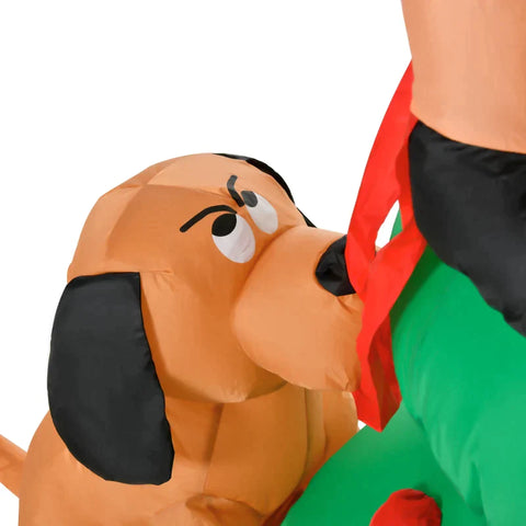 Rootz Christmas Tree - Inflatable Christmas Tree with Santa Claus - Christmas Decoration - Christmas Lights - LED Self - Polyester - Green - 123 x 85 x 180 cm