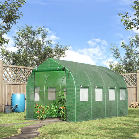 Rootz Greenhouse - Poly Greenhouse - Walk-in Poly Tunnel - Vorstbeveiliging - Groen - 3.8L x 1.92B x 1.95Hm