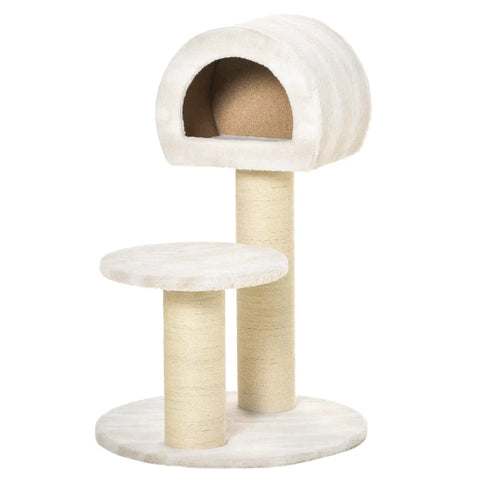 Rootz Krabpaal - Kattengrot - Kattenkrabpaal - Kat Klimboom - Kattenbed - Beige/Lichtbruin - 60 x 60 x 93 cm