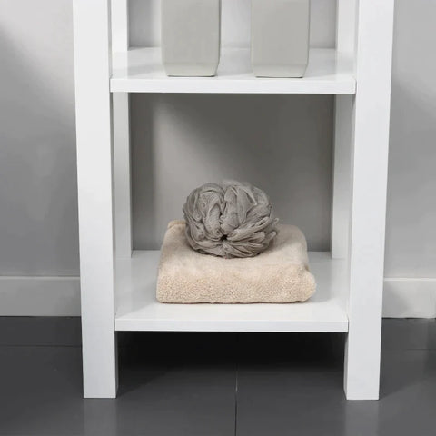 Rootz Bathroom Cabinet - Bathroom Furniture - Cabinet - Storage Cabinet - Cabinet - With 1 Drawer And 2 Shelves - White - 40cm x 31cm x 90cm