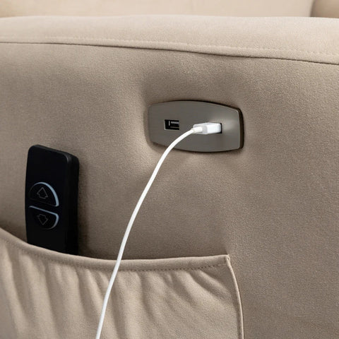 Rootz Electric Stand-Up Chair - Stand-up Chair - Relaxation Chair - With Stand-up Aid - Reclining Function - Remote Control - Light grey - 81 x 91 x 103 cm