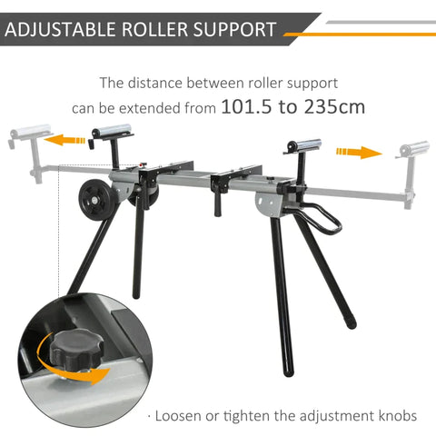 Rootz Gehrungssägenständer – Arbeitsständer – Arbeitstisch – Sägeständer – klappbar – Schwarz/Grau