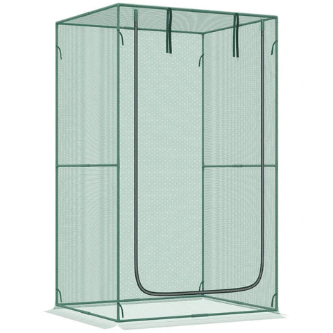 Rootz Plant Protection Net - Roll-up Door - Steel Frame - Including Carry Bag - Dark Green - 120x120x200cm