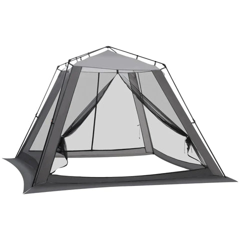 Rootz Mesh Tent - Mesh Tent - 6-8 Persoons Mesh Tent - Tent - Polyester/Gaas/Staal - Grijs/Zwart - 3 x 3 x 2 m