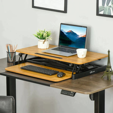 Rootz Sit-Stand Desk - Liftable Computer Stand - Desktop Stand - Height-adjustable Desk - 80 X 40 X 13.5-51 Cm