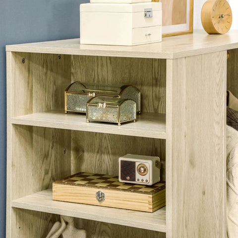 Rootz Kapstok - Kapstok - 1 Kledingroede - 5 Planken - Elegant Design - 1 Schoenenrek - Gemakkelijk schoon te maken - 4 Wielen - Spaanplaat - Naturel - 80L x 50B x ​​129Hcm