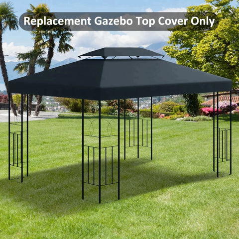 Rootz Replacement Roof - Gazebo Roof - Metal Gazebo - Garden Gazebo - Party Tent - Garden Tent - Charcoal Grey - 3x3 m