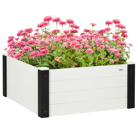 Rootz Raised Bed - Reinforced Edges - Weather Resistant - Black + White - 91.5cm x 91.5cm x 41cm