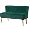 Rootz Sofa - 2-seater Fabric Sofa - Sofa Seating - Lounge Sofa - Dark Green - 117 X 56.5 X 77 Cm