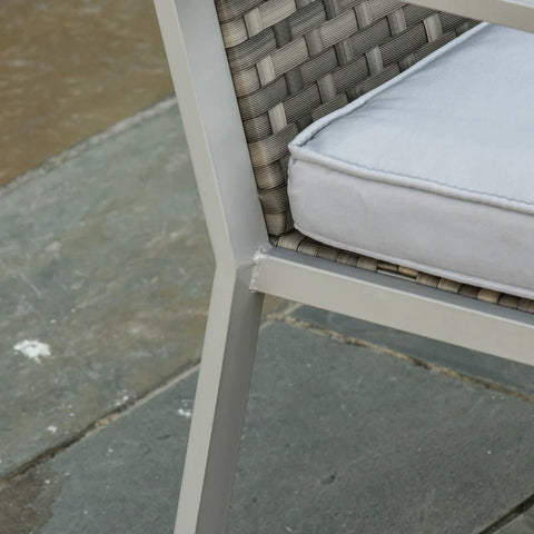 Rootz Garden Furniture Set - 4pc Rattan Furniture - Single Sofa Arm Chairs - Bench With Cushions - Coffee Table - Garden Furniture - Backyard Seating - Stylish And Comfort - Grey