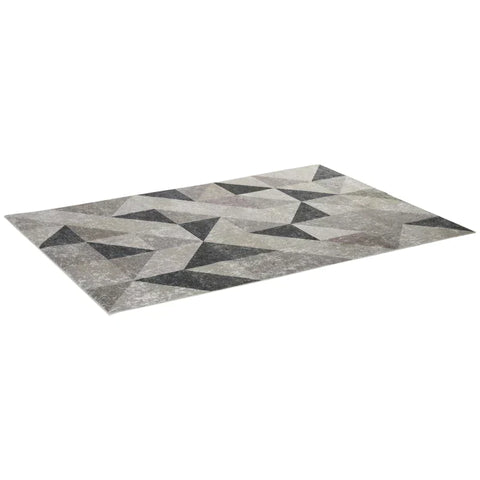 Rootz Carpet - Rug - Rug Pad - With Geometric Shapes - Fleece Coating - Dark Gray/Light Gray - 230 cm x160 cm x 0.6 cm