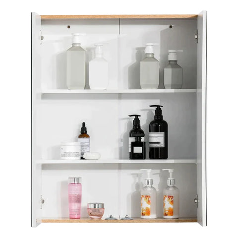 Rootz Spiegelschrank – Badezimmerschrank – Badezimmerspiegel – Wandschrank – Weiß – 60 x 20,5 x 75 cm