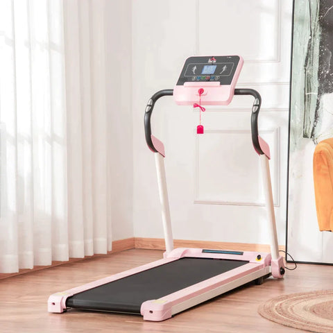 Rootz Loopband - Elektrische Loopband - Opvouwbaar - 400 W 1-12 KM/H 1.5HP - LCD Display - Met Mobiele Telefoon Houder - Roze - 134 x 60 x 118 cm