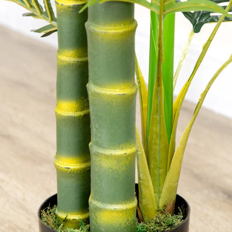 Rootz Artificial Plant - Artificial Palm Tree - Including Planter - Green + Black - 19.5cm x 19.5cm x 150cm