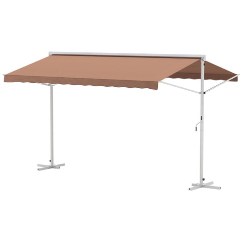 Rootz Standmarkise - Markise - Neigungsverstellbar - Polyester - Metall - Braun - 4,5 x 3,4 m