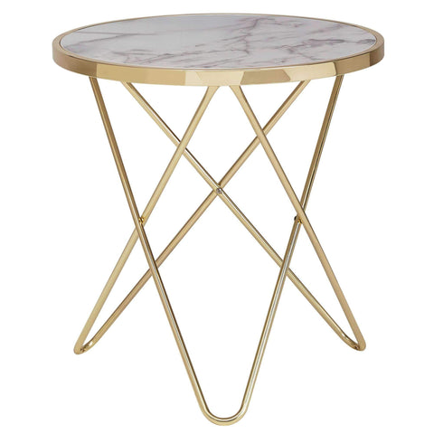 Rootz side table marble - Side tables design - Metal - White - 55 x 57 x 55 cm