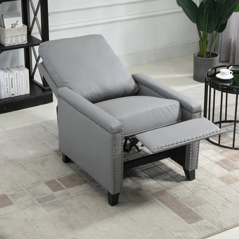 Rootz Recliner Chair - Reclining Function - Armchair - Tv Armchair - Grey -  70.5 cm x 86 cm x 99 cm
