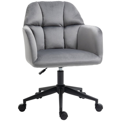 Rootz Office Chair - 5 Wheels - Height Adjustable - Modern Design - Grey - 58cm x 58.5cm x 86cm