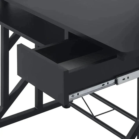 Rootz Computer Desk - Work Table With Shelves And Drawers - Office Table - Study Table - Sliding Keyboard Tray - Office - Home - Black - 90 x 50 x 95 cm