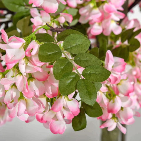 Rootz Artificial Plants - Artificial Sophora Plant - Flower Tree - Cotton-like Pleasure Ring - PE - Cement - Home - Office - Outdoor - Pink + Black - 17cm x 17cm x 150cm