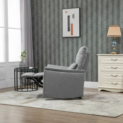 Rootz Recliner – Fernsehsessel – Einzelsofa – 150° neigbar – Polyester – Grau – 83 x 90 x 104 cm