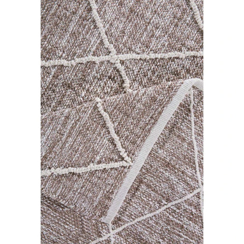 Rootz Vloerkleed Katoen - Tapijt Katoen - Mat Katoen - Vloerkleed - Vloerkleed - Katoen - Bruin - 140 x 70 x 0,7 cm