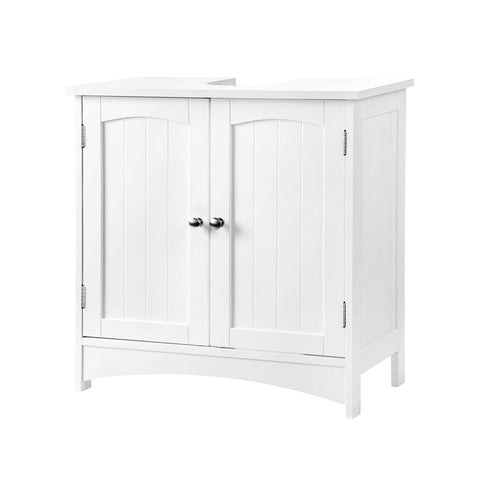 Rootz Washbasin Cabinet - 2 Doors Washbasin Cabinet - Vanity Unit - Bathroom Cabinet - Vanity Cabinet - MDF Board - White - 60 x 60 x 30 cm (W x H x D)
