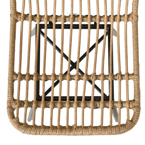 Rootz 5-piece Garden Furniture Set - Chair - Tea Table - Steel - PE Rattan Weave - Natural