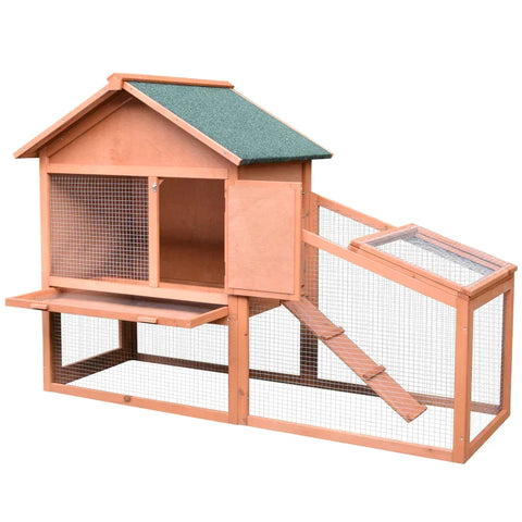 Rootz Small Animal Hutch - Rabbit Hutch - Wood Hutch - Animal Hutch - Animal Cage - 144 x 64.5 x 100 cm