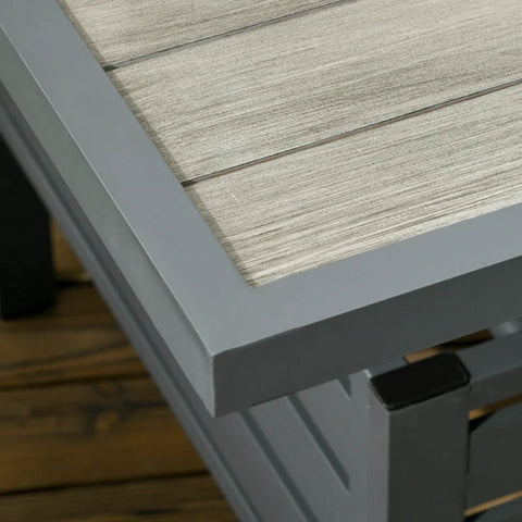 Rootz Garden Furniture Set - Patio Seating Group For 6 People - Height-adjustable Table - Aluminum Frame - Green + Gray - 154L x 75W x 68H cm