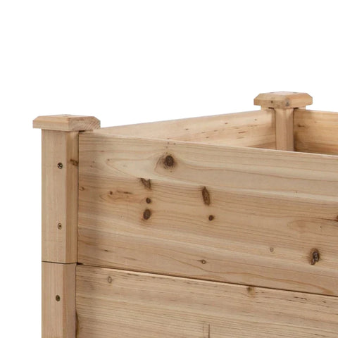 Rootz Verhoogd bed - 3-laags houten tuinbed - plantenbed - kruidenbed - bloemenladder voor balkon en tuin - naturel - dennenhout - 124 x 124 x 56 cm