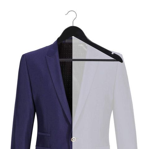 Rootz Hanger - Houten Hanger - Kledinghanger - Set Van 50 Hangers - Hangers Met Broekstang - Kleerhanger - Kledinghanger - Kledinghanger - Massief Hout - Zwart - 44,5 x 23 x 1,2 cm