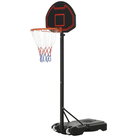 Rootz Basketbalstandaard - Basketbalring - In hoogte verstelbaar - Zeer stabiel - Staal/PE - Zwart - 131 x 49 x 195-250 cm
